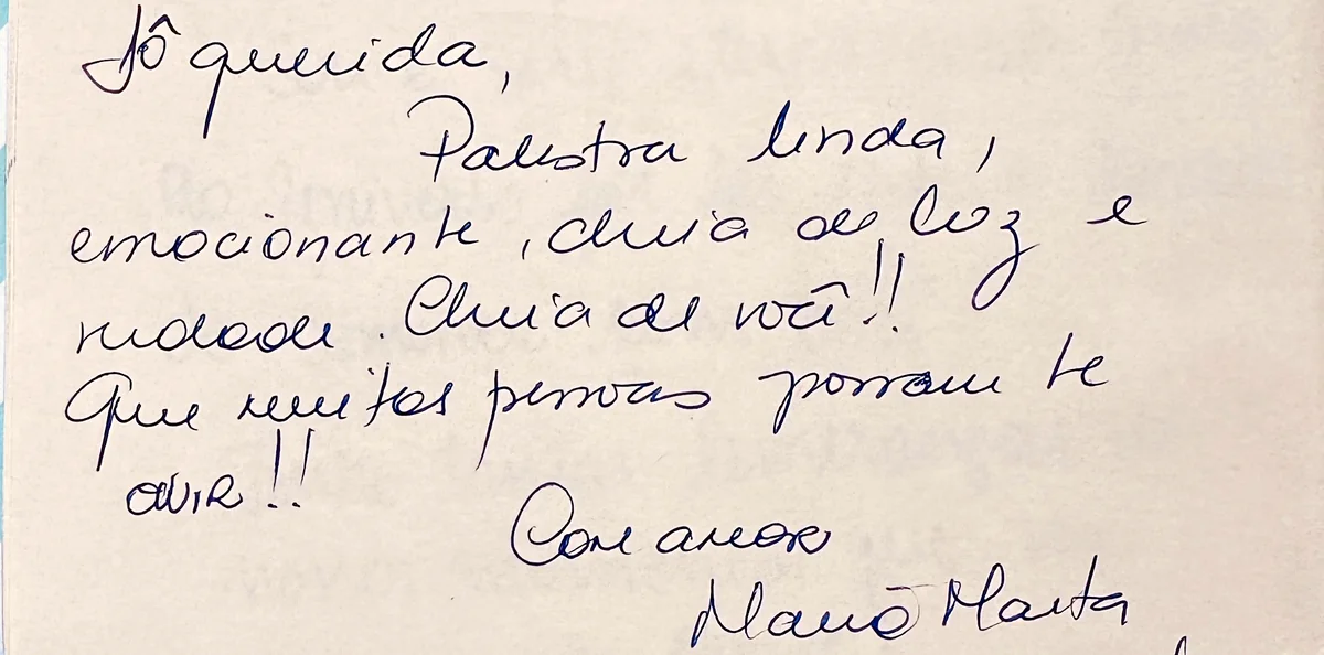 Recado escrito à mão por Maria Marta.